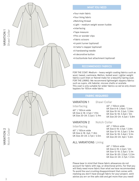 Juliet Coat Sewing Pattern – By Hand London